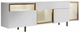 Televizoriaus spintelė Kalune Design Norm, aukso sp./balta sp., 32 cm x 180 cm x 55 cm