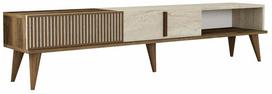 Televizoriaus spintelė Kalune Design Milan, riešuto sp./travertine sp., 35 cm x 180 cm x 40 cm