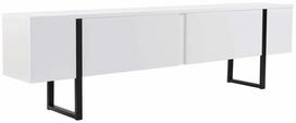 Televizoriaus spintelė Nordure Serenity, balta sp./juoda sp., 29.5 cm x 180 cm x 50 cm