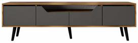 Televizoriaus spintelė Kalune Design Roma, antracito sp./riešuto sp., 30 cm x 180 cm x 53 cm