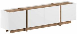 Televizoriaus spintelė Nordure Lowen, balta sp./pine, 35 cm x 180 cm x 46.2 cm