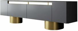 Televizoriaus spintelė Kalune Design Bohem, antracito sp./aukso sp., 30 cm x 180 cm x 50 cm
