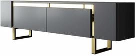 Televizoriaus spintelė Kalune Design Yildiz, antracito sp./aukso sp., 30 cm x 180 cm x 50 cm