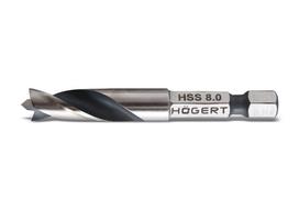 Medienos gręžimo karūna Högert HT6D348, medienai, hss, hex 1/4, 8 mm x 6 cm