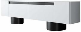 Televizoriaus spintelė Kalune Design Bohem, balta sp./juoda sp., 30 cm x 180 cm x 50 cm
