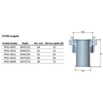 Aliuminis antgalis gaisrinei žarnai STORZ PP61-0007, 52 mm