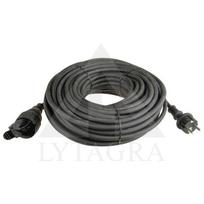 Ilgintuvas su įžeminimu, 1 vietos, guminis, juodas, 3x1,5 mm, 10 m