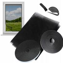 Langinis tinklelis nuo vabzdžių 250x150 cm, juodas + lipni juosta