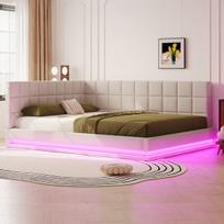 Apmuštas sofa-lova, LED, USB, grotelės, 160x200 cm, 1 vnt