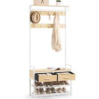 Hall medžio 30x80,5x181,5 cm auksinis ąžuolas ir baltas sandėliavimas