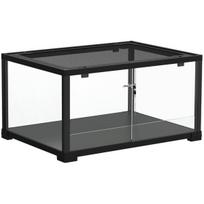 Roplių terariumas 60x45x32 cm juodas stiklas