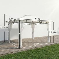 Sodo paviljonas 3x3,6 m su tinkleliu nuo vabzdžių ir dvigubu stogu