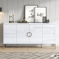 Šoninė spinta, MDF, 4 stalčiai, 2 durys, 150x38x59.5cm