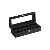 Laikrodžių dėžutė, SONGMICS JWB06BK, 30x11.2x8 cm, Juoda