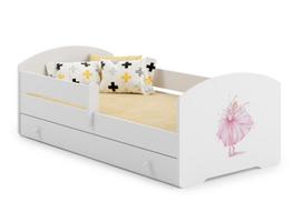 Vaikiška lova LUK su stalčiumi ir čiužiniu 160x80 Princess in a crown