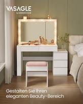 Kosmetinis staliukas, RDT127W01, 40x125 cm, Baltas