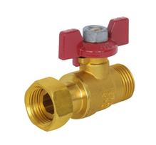 Ventilis 02290, 1/2" su slankiojančia jungtim, raud. rankena