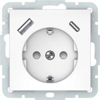 Kištukinis lizdas+A+C VILMA QR1000, baltos spalvos