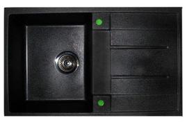 Granitinė plautuvė VIGA3T black pearl SU SIFONU
