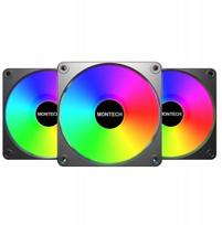 Montech Kompiuterio korpuso ventiliatorius GF120 V2 ARGB PWM 3I1(B), 120mm, 1600RPM, 73.1cfm, HDB, RGB valdiklis įtrauktas