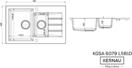 Plautuvė Kernau KGSA 6079 1,5B1D Baltas