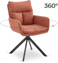 Fotelis Minkštas besisukantis svetainės krėslas PAUL Rude Modern