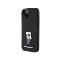 Karl Lagerfeld silikoninis Ikonik Metal Pin dėklas iPhone 15 Plus / 14 Plus - juodas