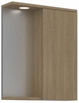 Pakabinama vonios spintelė su veidrodžiu Kalune Design Purus, ąžuolo sp., 18 cm x 56 cm x 68 cm