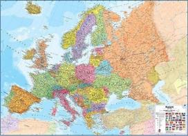 Europos politinis sieninis žemėlapis, 100×139 cm