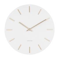 Baltas sieninis laikrodis su auksinėmis rodyklėmis Karlsson Charm, ø 30 cm