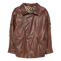 Odinė striukė moterims, Ruda, Leather jacket