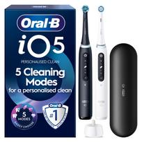 Oral-B iO5 electric toothbrush, black and white + travel case (068130)