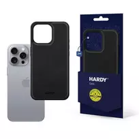 3mk Protection 3mk Hardy Silky Leather phone case with MagSafe support for iPhone 16 Pro Max, black