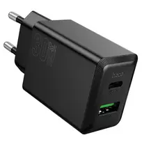 Hoco N71 travel charger | 30W | PD, QC | USB-C, USB-A | black