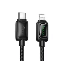 Hoco U146 data transfer and charging cable | USB-C to Lightning | PD | 30W | with LED display | 1.2m | black
