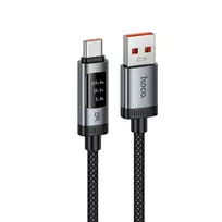 Hoco U148 data transfer and charging cable | USB-A to USB-C | PD | 100W | with LED display | 1.2m | black
