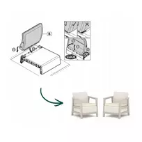 Keter Garden chairs 2 pcs Scandi Linea pebble grey/light beige