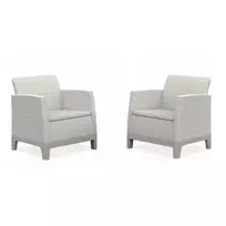 Keter Garden chairs 2 pcs Scandi Form light pebble grey/light beige