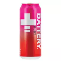 Energinis gėrimas Battery RUBY SUGAR-FREE Aviečių ir granatų sk. 0,5L