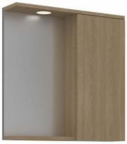 Pakabinama vonios spintelė su veidrodžiu Kalune Design Purus, sonoma ąžuolo sp., 18 cm x 63 cm x 68 cm