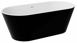Vonia, laisvai pastatoma Besco Deeva Black&White Matt, 160 cm x 75 cm x 58 cm, ovalas, metalo sp./matinė juoda sp.