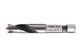 Medienos gręžimo karūna Högert HT6D348, medienai, hss, hex 1/4, 8 mm x 6 cm