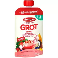 Košė braškių,  bananų ir mėlynių SEMPER RTE 12mėn., 120g