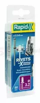 Nerūdijančio plieno kniedė Rapid 3,2x8 mm 50 vnt. + Drill C