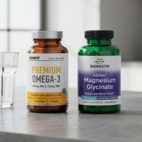 ICONFIT Premium Omega 3 90 kaps. + Swanson Magnio Bisglicinatas 700mg 90kaps.