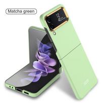 For Samsung Galaxy Z Flip 4 Ultra Thin Color Contact Lens Plated Metal Frame All -Inclusive Protection Folding Cell Phone Cover For Galaxy Z Flip 4 šviesiai žalios spalvos
