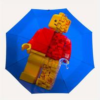 1 vnt. Lego kaladėlių automatiškai atidaromas/uždengiamas lauko skėtis, tvirtas geležies rėmas, kompaktiškas kelioninis skėtis - puiki dovana, a0829117 red