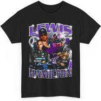 Lewis Hamilton Grafinis marškinėlis, Automobilių sporto marškinėlis, Lenktynių apranga, Dovana „Formulės 1“ gerbėjams, Unisex marškinėlis(1) S juoda