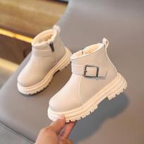 British-Style Kids' Winter Boots: Fleece-Lined, Soft-Soled Cotton for Boys & Girls, Martin Design. 25 (Inner Length: 15.5cm)
