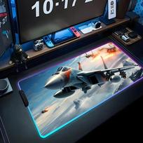 jet airplane Mouse Pad RGB Gaming Mousepad Big LED Pad PC Desk Mat Luminous Mouse Pad Large Keyboard Mats Table Rug With Backlit RGB600x300x3mm